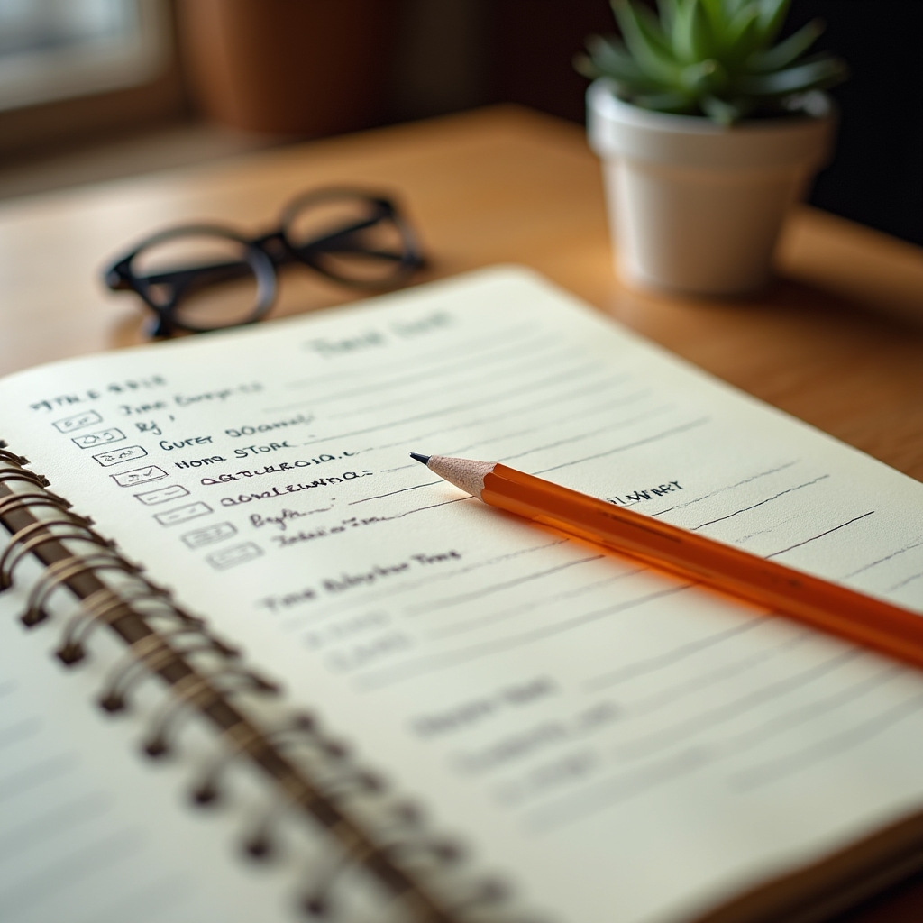 Blocco note con pianificazione delle attività e gestione del tempo