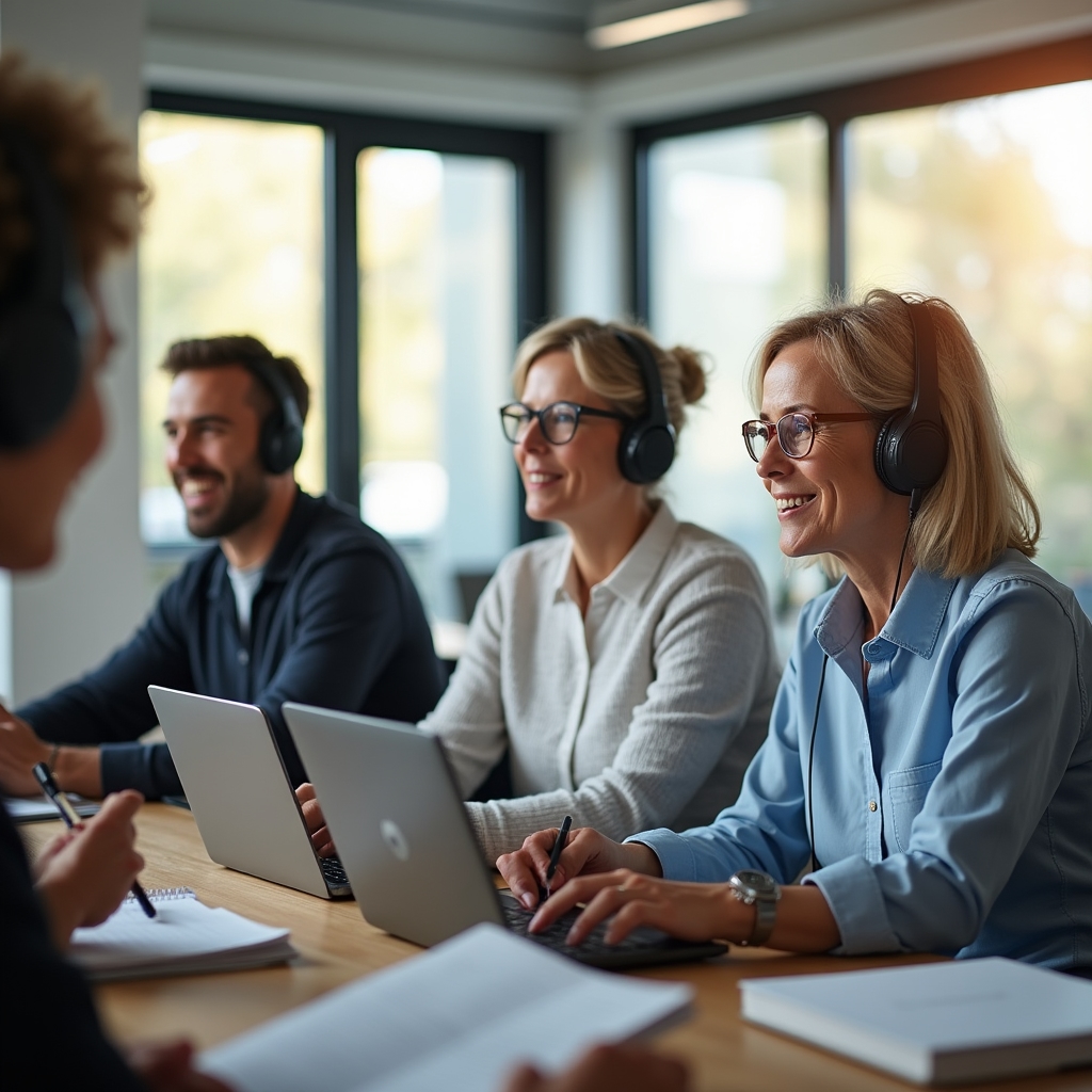 Partecipanti al webinar online con note e materiali didattici davanti a loro
